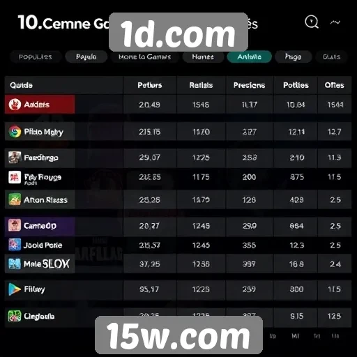 Análise da popularidade dos jogos em 1d.com
